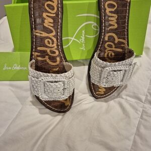 Sam Edelman White Woven Sandals